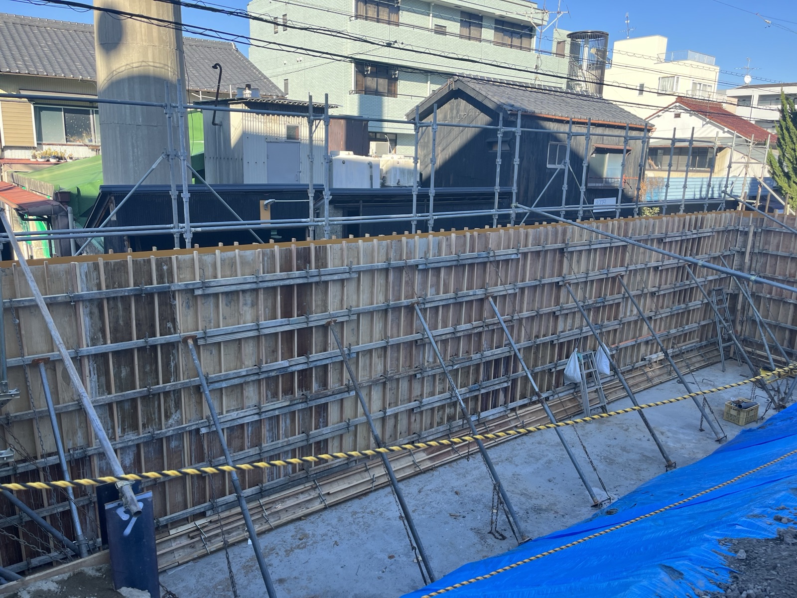 擁壁工事現場